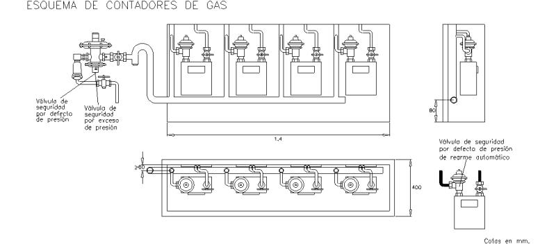Schema der Gaszählerbatterie